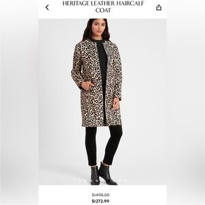 Banana Republic Heritage  Haircalf Leopard Print Leather Coat